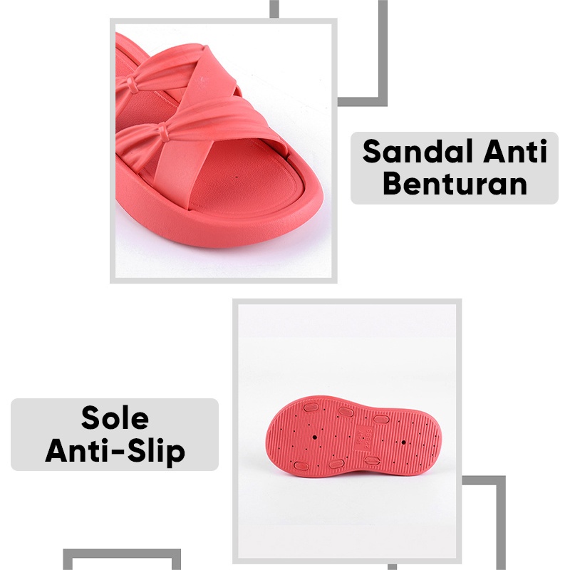 Lazy Bear Sandal Rumah Slip On H15 Sendal Slipper Cantik Wanita Empuk Comfy Anti Slip