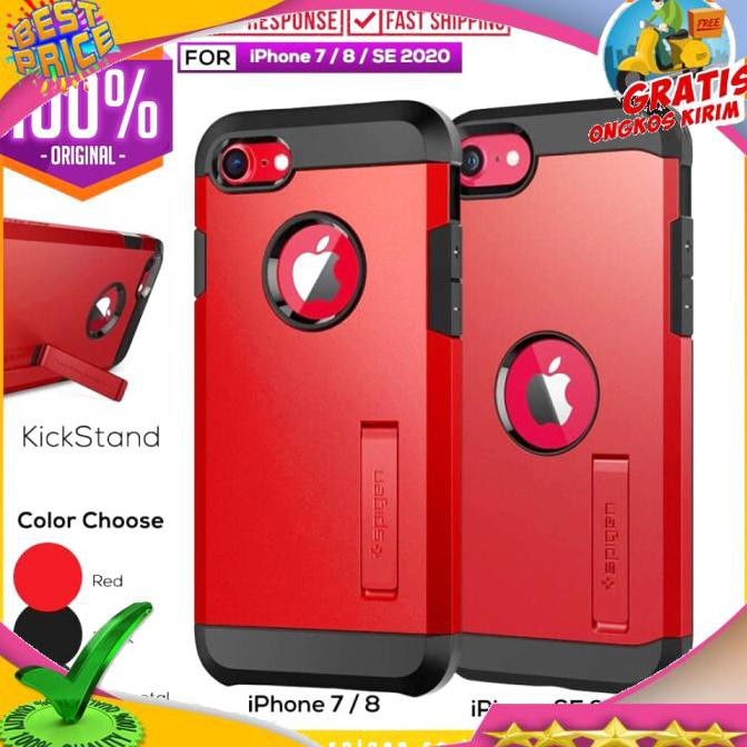 NEW PRODUK CASE IPHONE SE 2020 / 8 / 7 SPIGEN TOUGH ARMOR ANTI SHOCK CASING - GUNMETAL, IPHONE SE