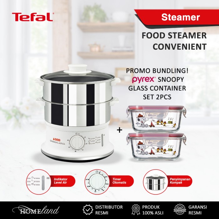 Jual Tefal Food Steamer CONVENIENT VC1451 Pengukus Kukusan Stainless