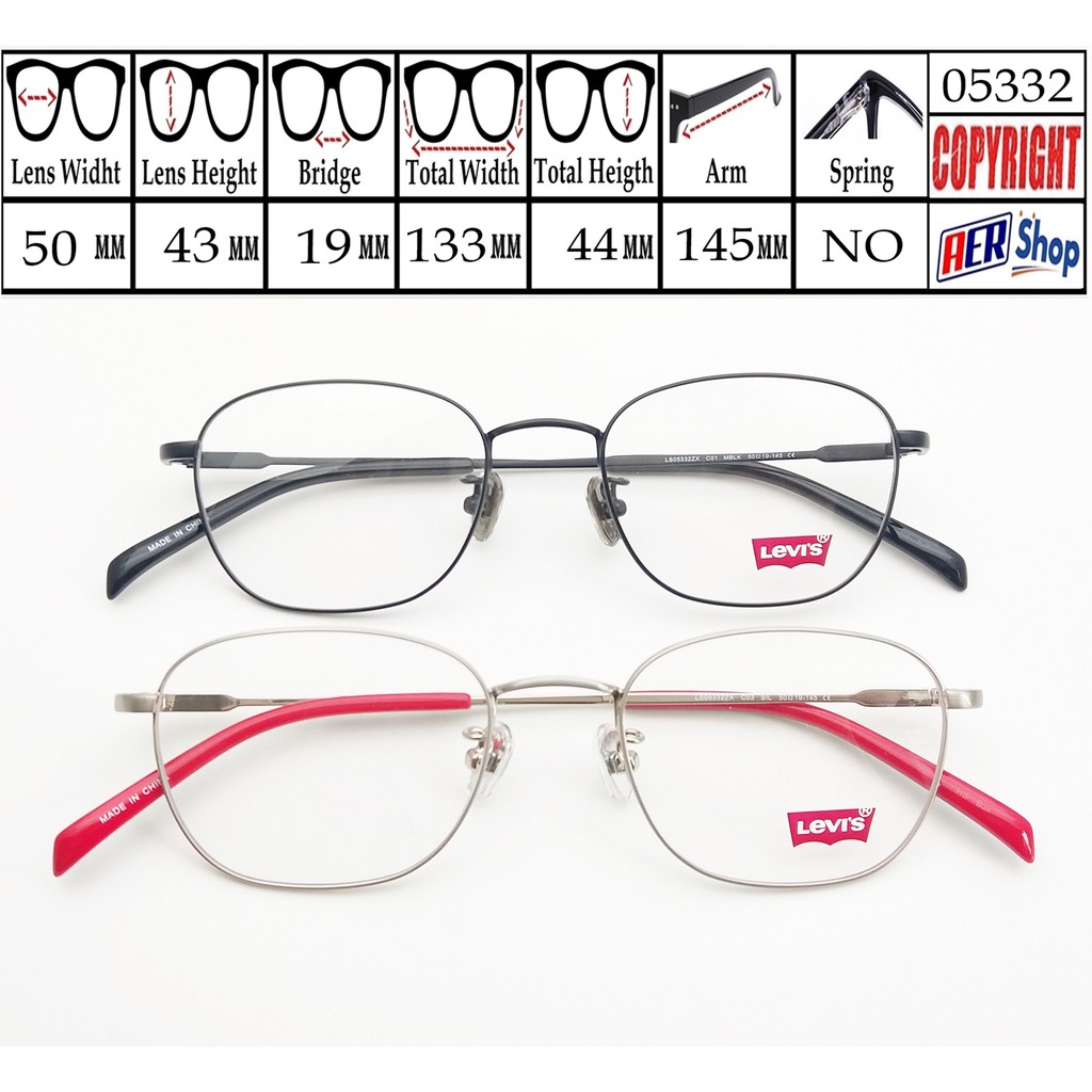 frame LEVI'S ORIGINAL frame kacamata original kacamata metal levis