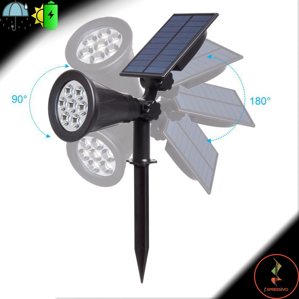 Lampu taman solar tancap 7 LED sorot tenaga surya sensor matahari