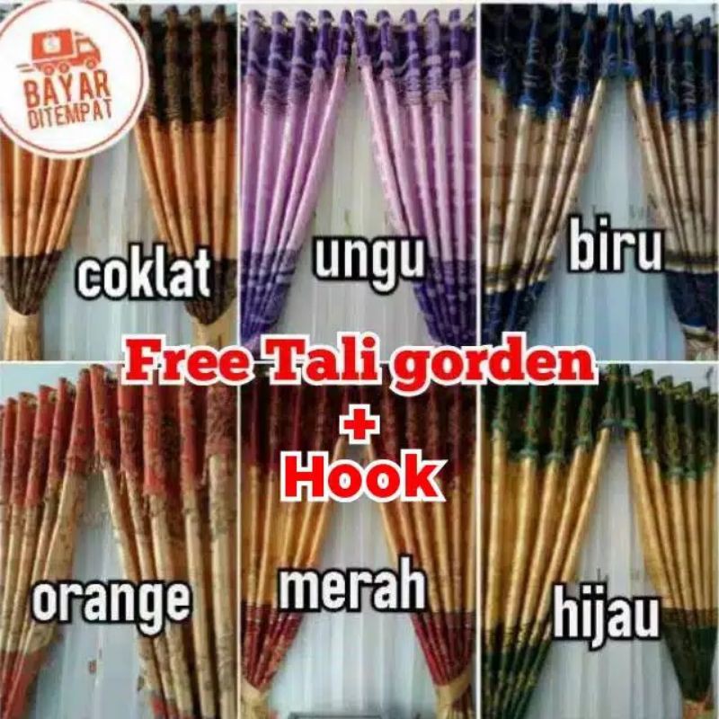 gorden murah/Gorden prada poni mewah/gorden jendela rumah/korden/horden/jodha/hordeng