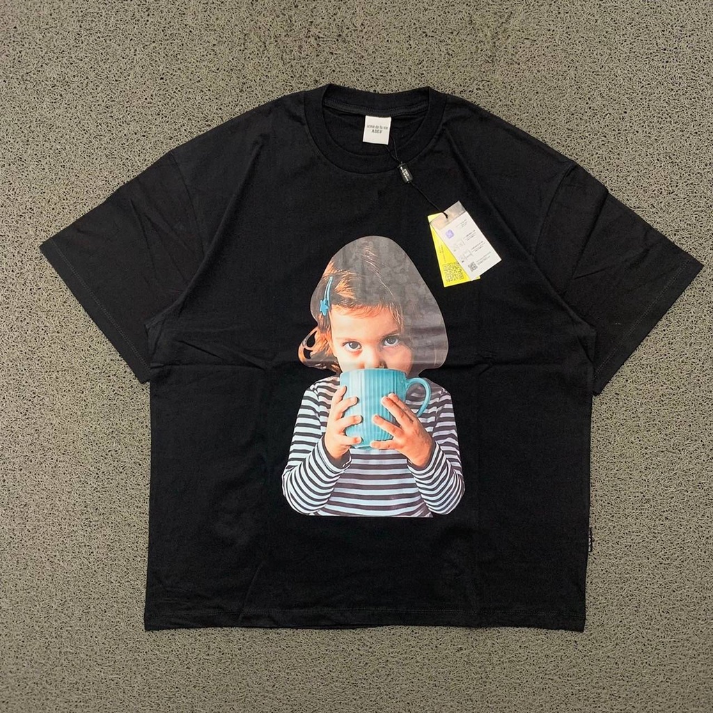 KAOS ADLV KID DRINKING BLACK TEES SHIRT