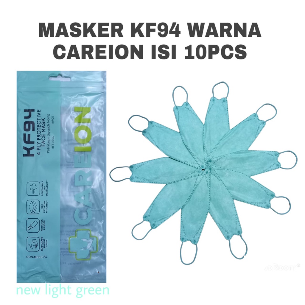 Masker Korea KF94 CAREION isi 10pc Masker KF 94 korea 4ply Masker Korea Warna Disposable Mask