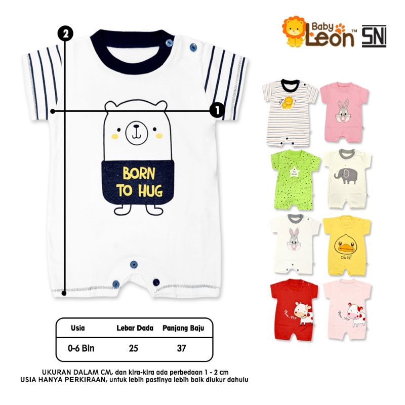 Baju jumsuit jumper romper kaos bayi BABY LEON GY04 laki laki perempuan baru lahir newborn karakter