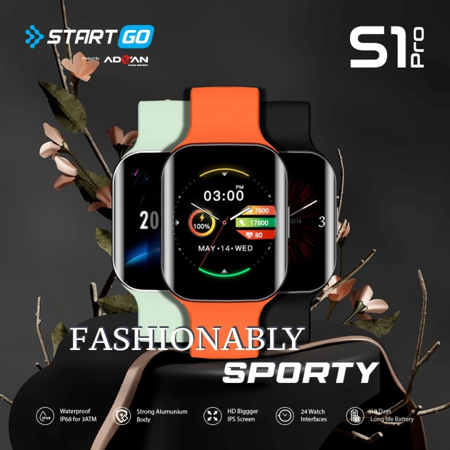 STARGO S1 Pro Smartwatch 1.69” IPS Screen Advan smart watch SpO2 IP68 waterproof