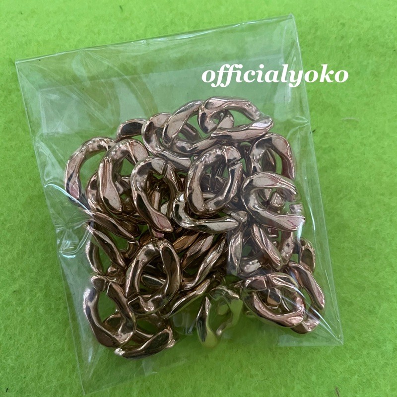 Rantai Plastik / Chain Strap Korea Emas per bungkus