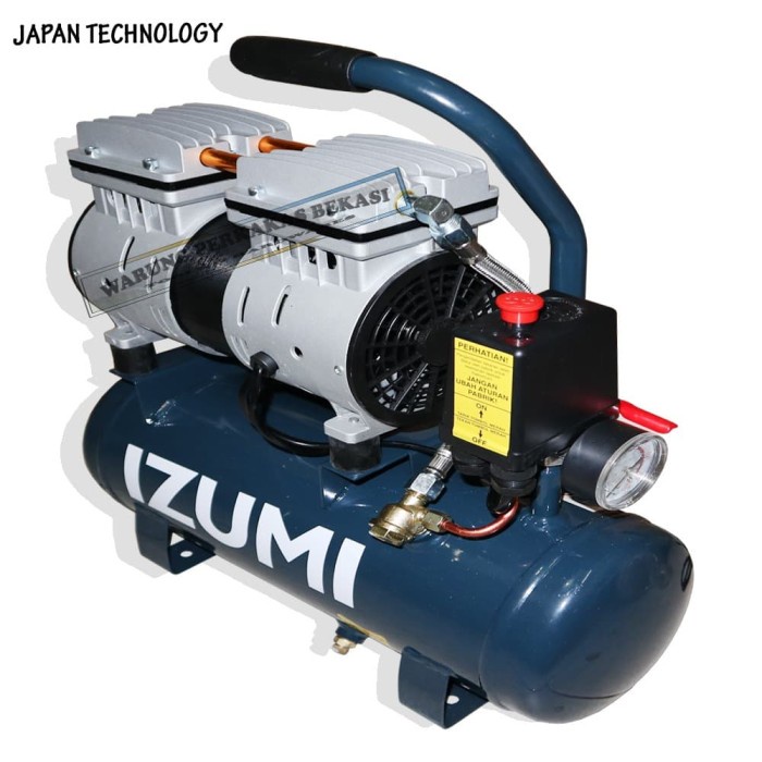 {kinanstore} Izumi Mesin Kompresor Mini Listrik Oilless Silent 3/4 0.75 HP 9 Liter Diskon
