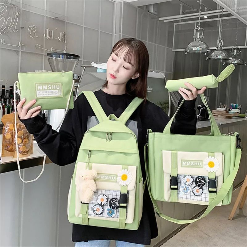 tas ransel anak sekolah 4 in 1 korean style impor