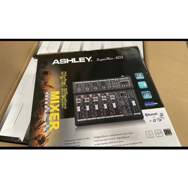 mixer ashley 4 ch + 1 ch stereo body besi 16 dsp mode effect