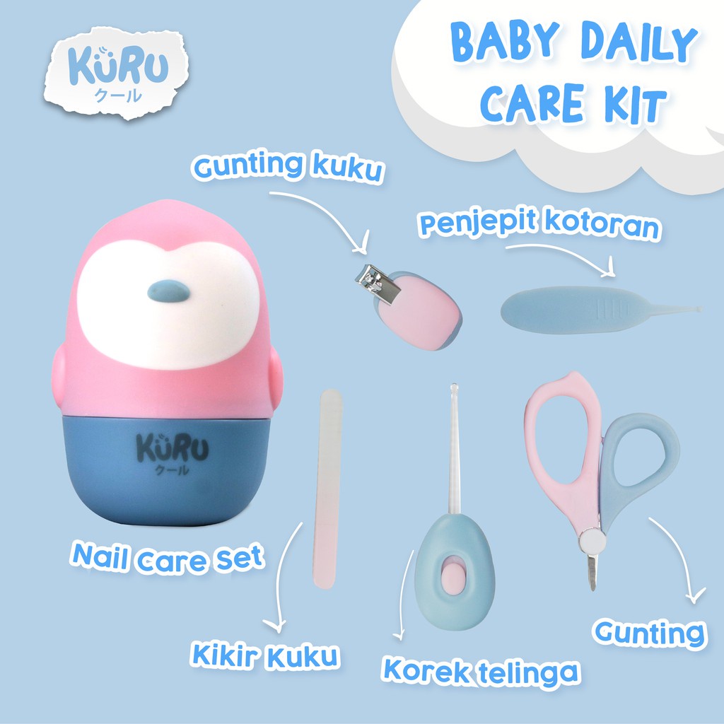 Kuru Gunting kuku Bayi - Baby Nail Care Set Manicure 5in1 / KURU Baby Nail Trimmer Electric | Alat Kikir Gunting Kuku Bayi Elektrik