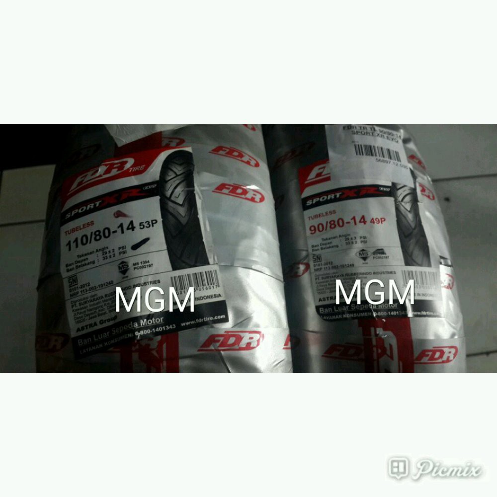 BAN PAKET 90 80 14 DAN 110 80 14 FDR TUBELESS Berkualitas