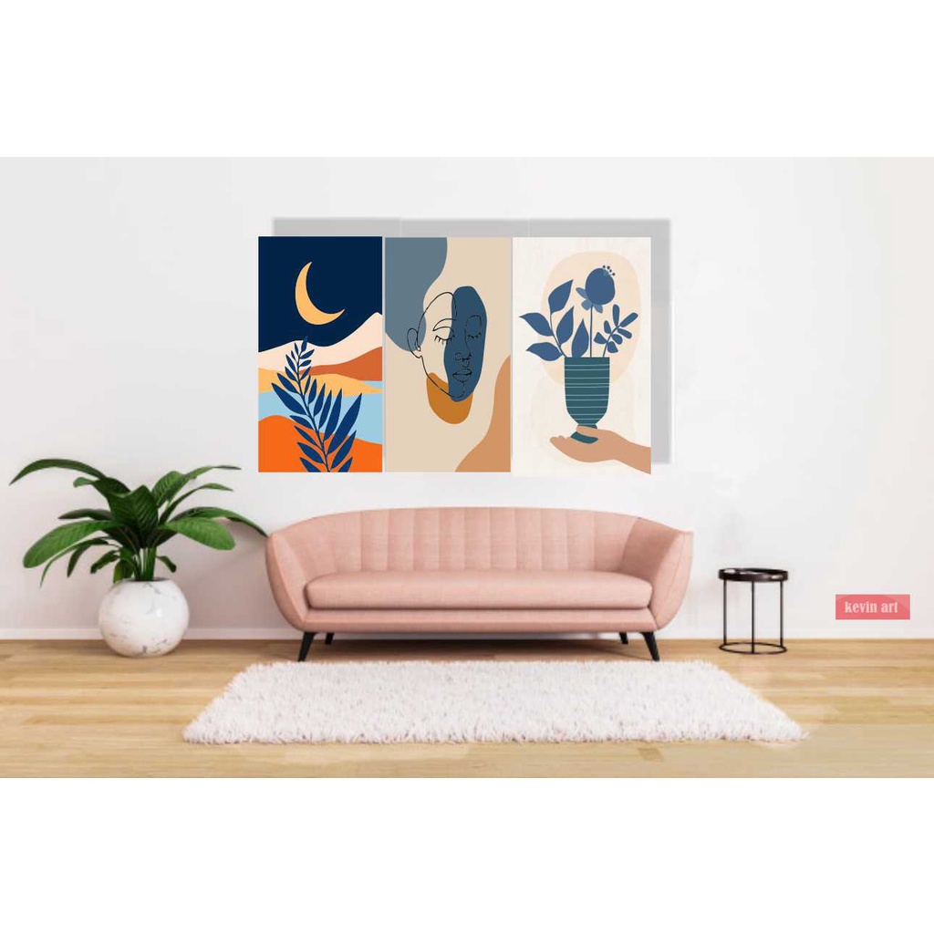 Hiasan Dinding Gambar Aesthetic Pajangan Ruang Tamu Dekorasi Kamar Tidur Walldecor Poster Kayu Tema Etnik Unik Artistik