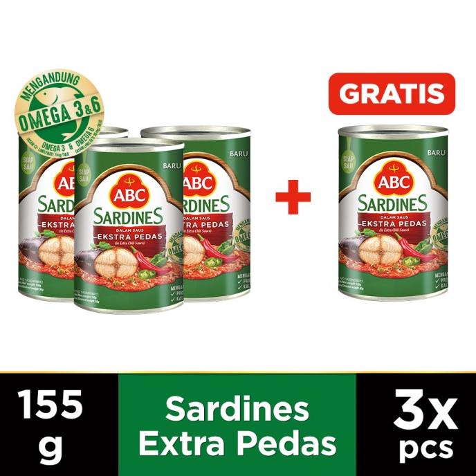 

ABC Sarden Saus Extra Pedas 155 g - Buy 3 Get 1 pcs Free