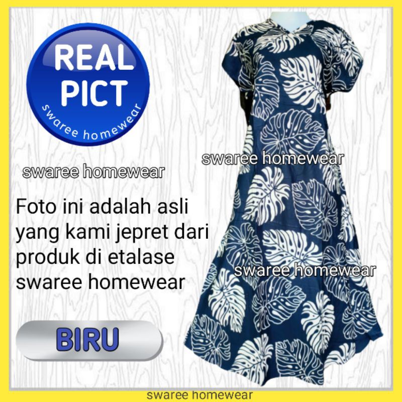 Daster Batik Baju Wanita Batik Pekalongan Baju Daster Rayon Modern Dewasa Vely Motif Daun Bolong