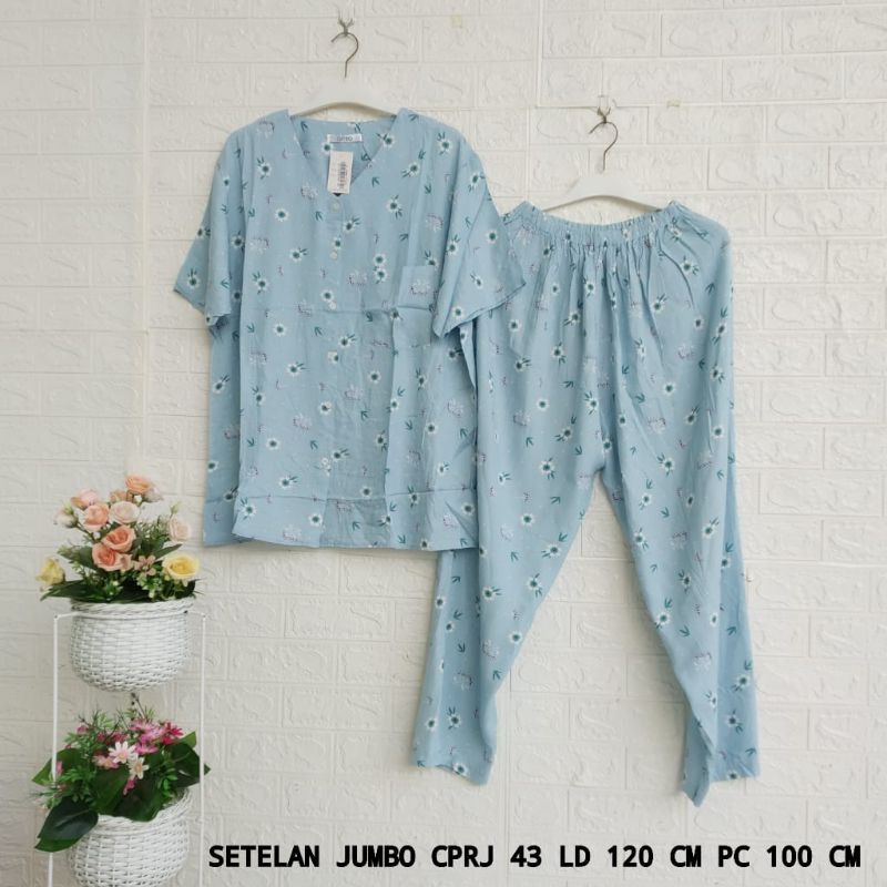 *Setelan Rayon AMRO Lengan Pendek Celana Panjang Jumbo (CPRJ)
