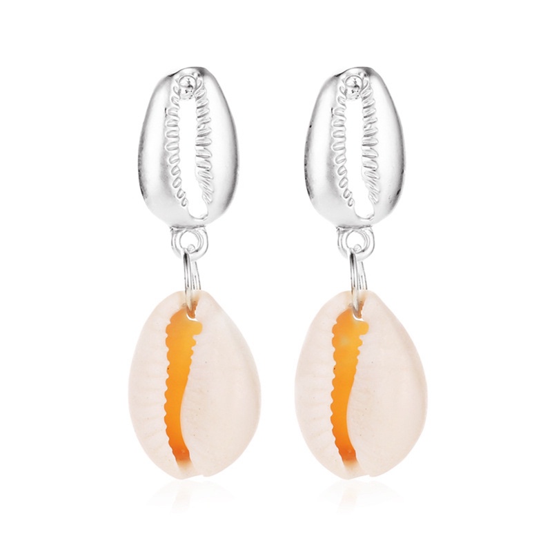 Anting Drop Dangle Manik-Manik Kerang Batu Alam Untuk Wanita