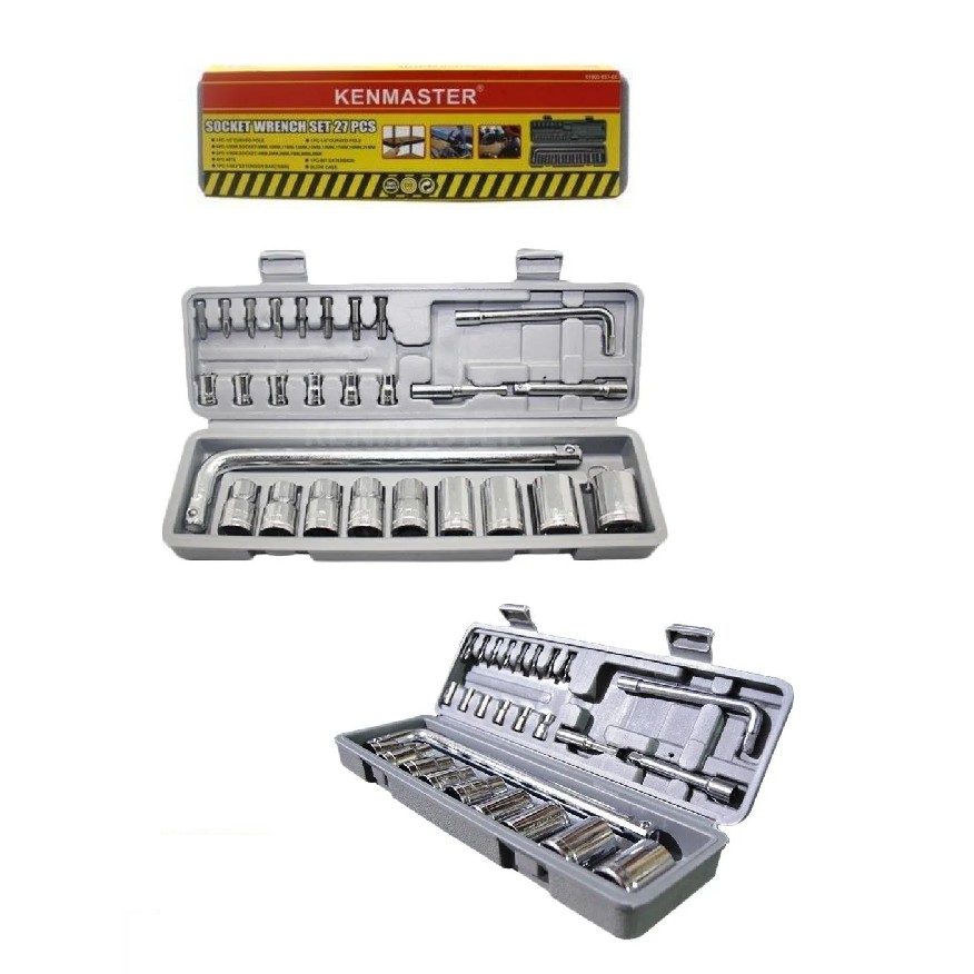KENMASTER Kunci Sok Set 27 Pcs Sock Shock Motor Socket / Kunci Sock Socket Set 27pcs Socket Wrench