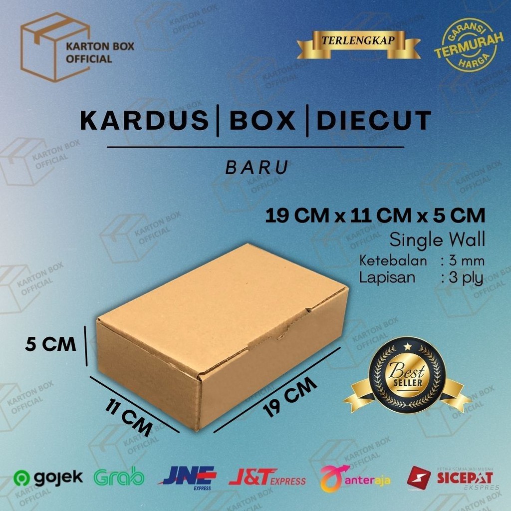 

Kardus Box Die Cut 19x11x5 CM Kotak Packing Kado Hampers Polos