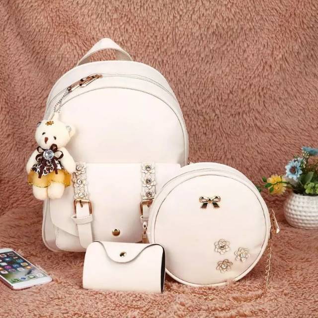 JTB - tas gendong wanita backpack fashion louis bunga 3 in 1 TIDAK  BONEKA(LOUIS BUNGA)