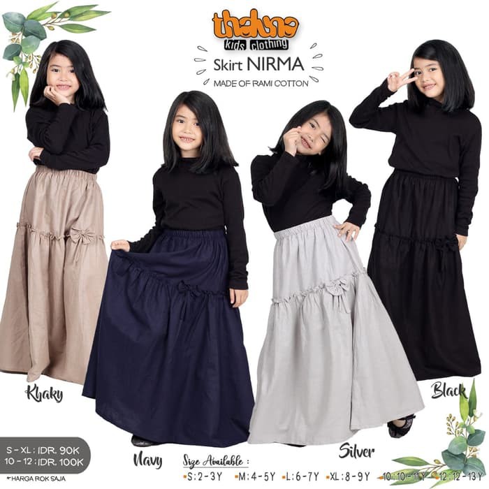 Rok Celana Anak - Basic Skirt Rok Tutu - Rok Anak Perempuan Rok Anak Perempuan Panjang Lucu Katun