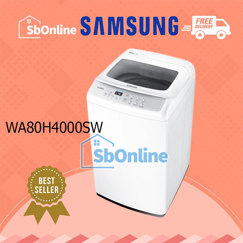 SAMSUNG Mesin Cuci Top Loading 8 Kg - WA80H4000SW