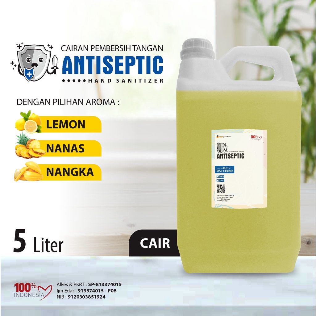 Hand Sanitizer Cair Antiseptic Aroma Wangi Segar 5 Liter Jerigen / Aroma Wangi Segar 5 Liter