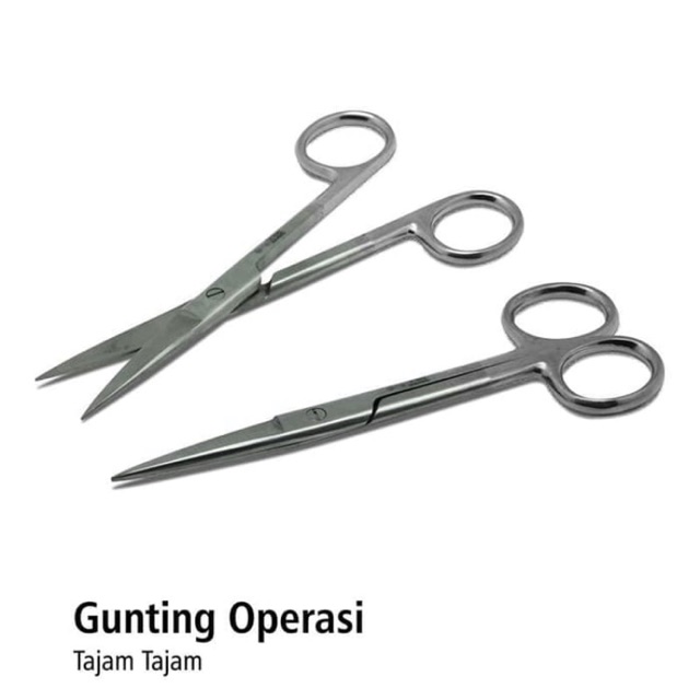 Gunting Operasi Tajam-Tajam lurus 11-14cm