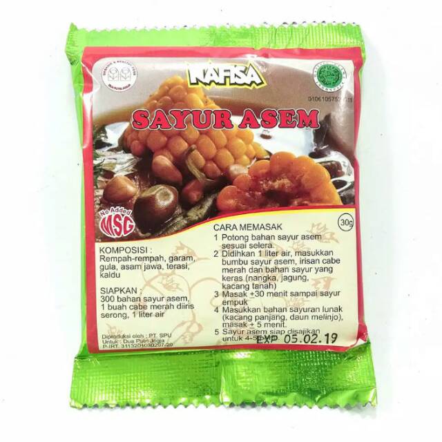 

Nafisa bumbu sayur asem non msg non pengawet