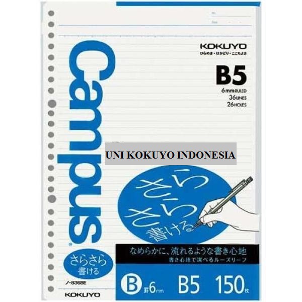 

KOKUYO LOOSE LEAF N-836BEN B5 - 6MM 150 LEMBAR