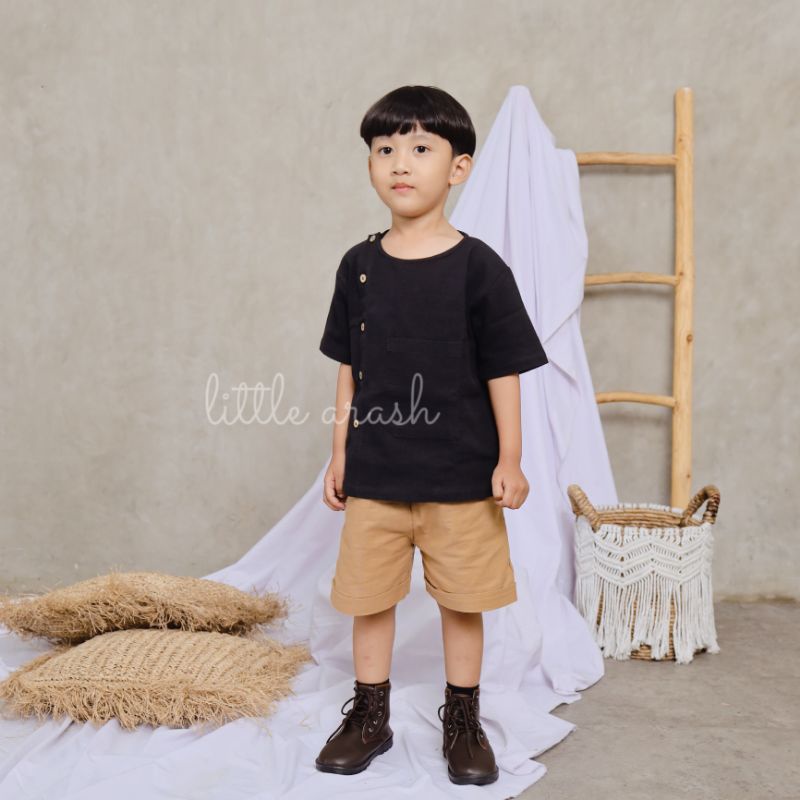 Little Arash | Akio Top | Atasan anak linen | Kemeja anak