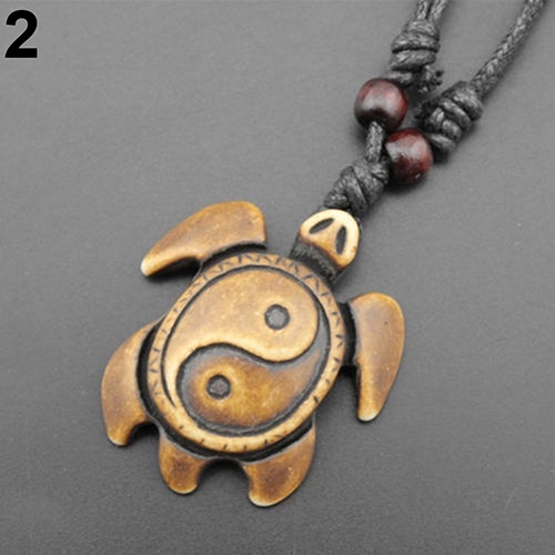 Hu Hu Hu Hu Hu Alat Bantu Pasang Kacamata♡ Kalung Tali Kulit Imitasi Liontin Kurakura Yin Yang Tai Chi Gaya Retro Untuk Priawanita