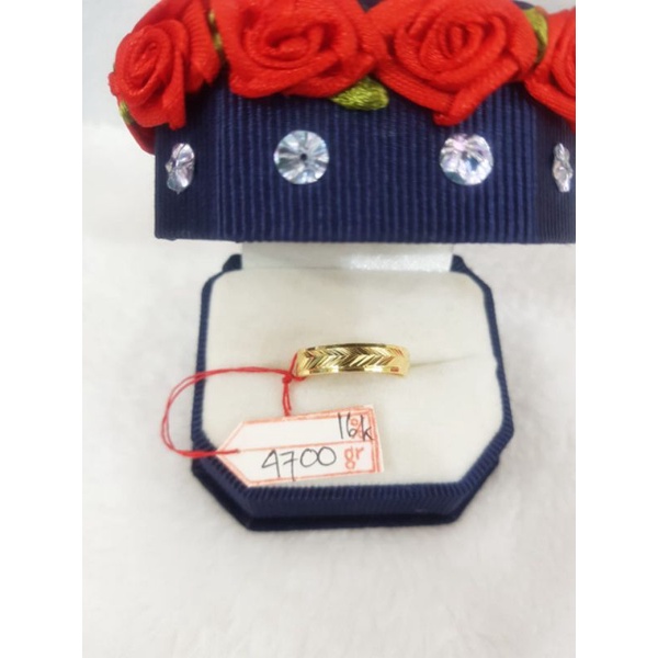 CC706M579M cincin kawin gold wedding ring model batik emas kuning asli berat 4.700 no 16 d 1.7 kadar