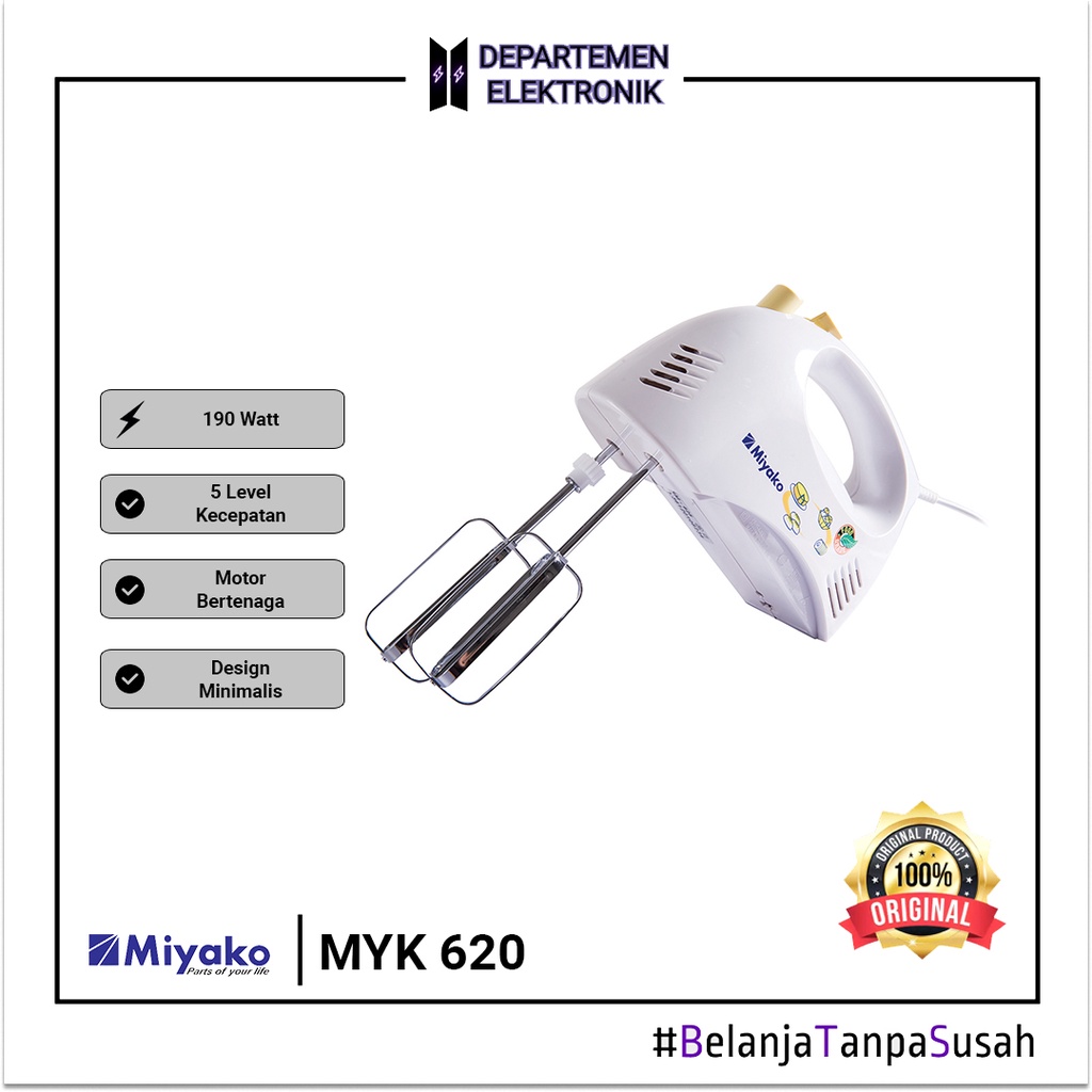 Miyako Hand Mixer HM 620 - putih MURAH BANGET / GARANSI RESMI
