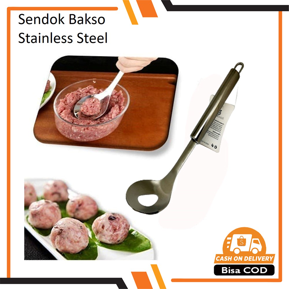Sendok Bakso Bolong Stenlis / Cetakan Pentol Bakwan Stainless Steel Anti Lengket