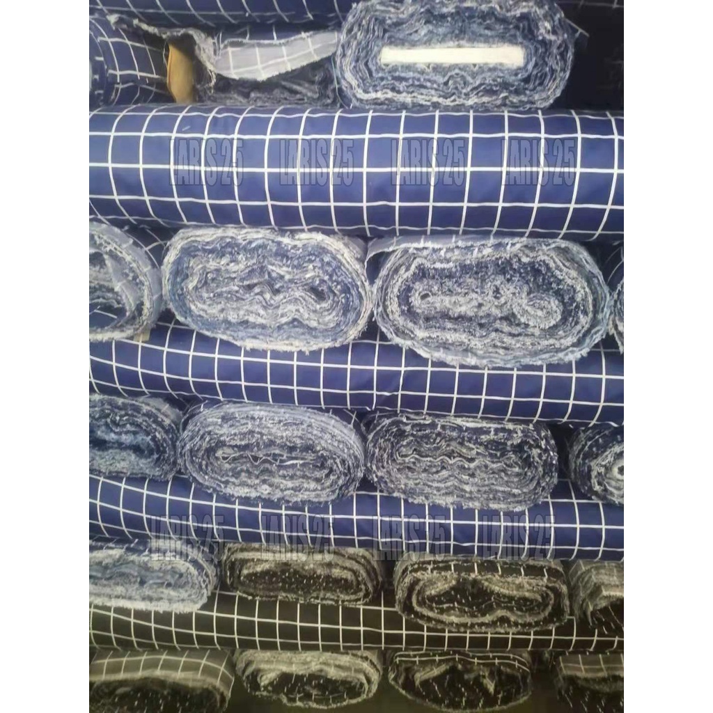 TERMURAH PER ROLL 120 METER BAHAN KAIN TERLARIS KATUN MIKROTEX MOTIF KOTAK UTK SPREI GORDEN BEDCOVER