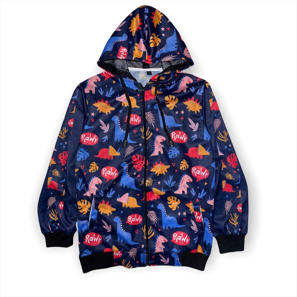 Zhavin Jaket Anak Motif Printing bahan lotto Unisex