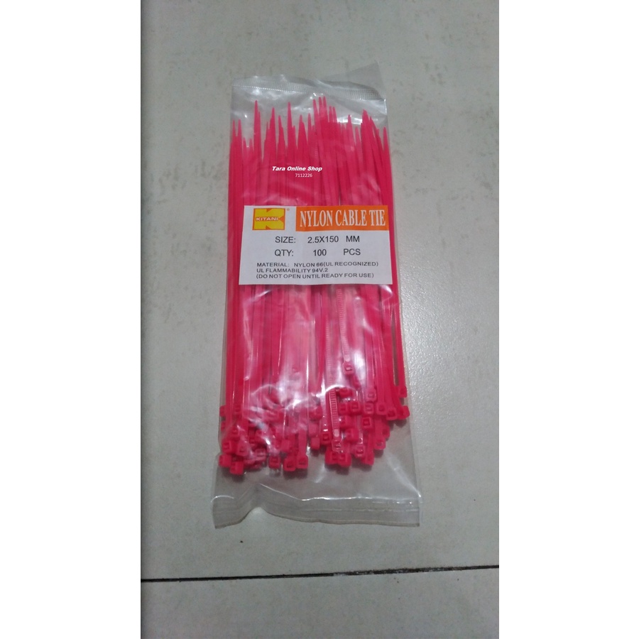 

Kabel Ties 15 Cm tebal 2.5 mm warna Pink merk Kitani - 7112226