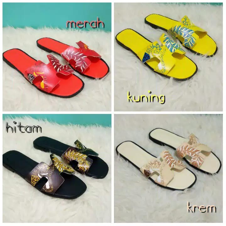 Sandal Teplek HUMBLLE MOTIF &quot;H&quot; PRINT BATIK