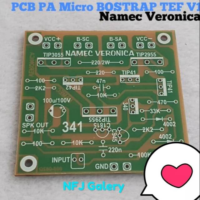 PCB PA MICRO BOSTRAP TEF V1 Rakitan Power Amplifier Sparepart Elektronik