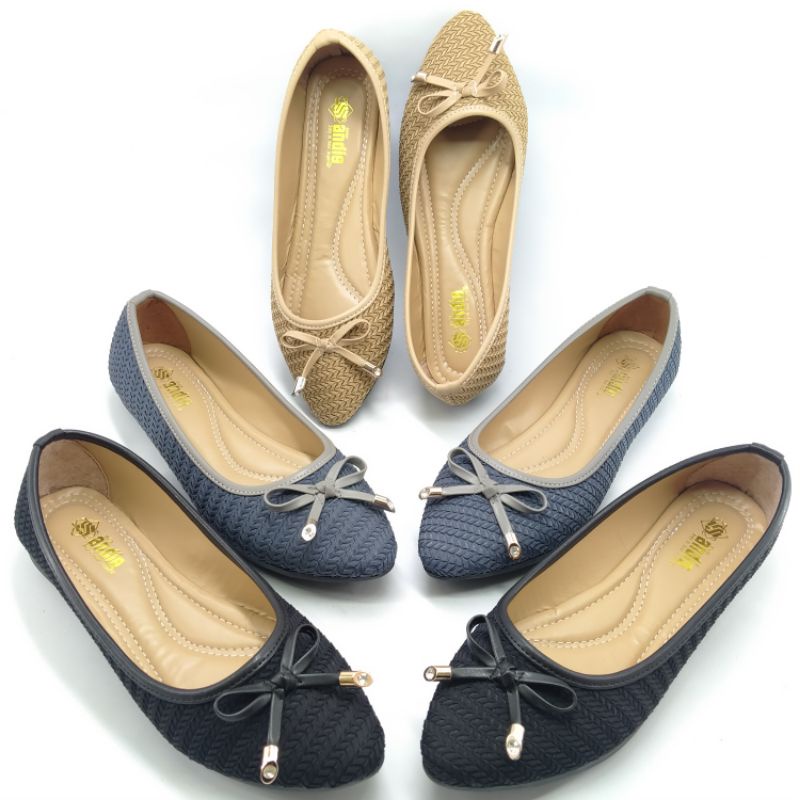 Sepatu Flatshoes Wanita Flat Shoes Karet AN45