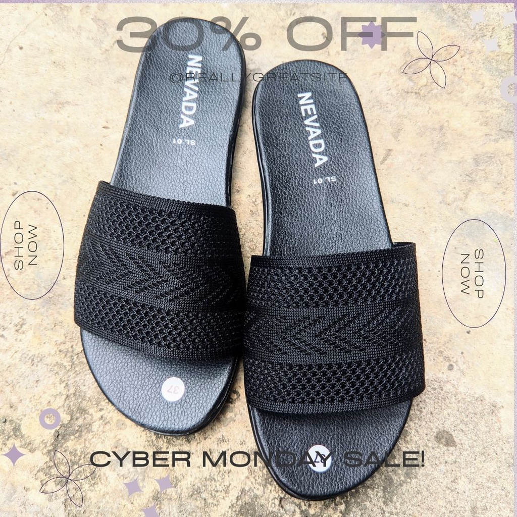 Sandal Slide Selop Rajut Import Termurah - Sandal Wanita Nevada slip on -176