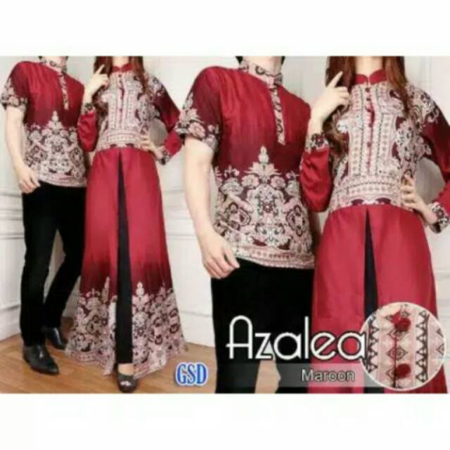 Gamis Couple Azalea , Baju Muslim Couple, Batik Couple Cewek Cowok