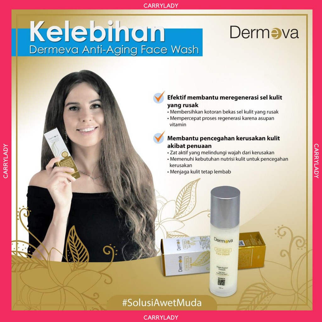 DERMEVA ANTI AGING FACIAL WASH &amp; CREAM DIJAMIN 100% ORIGINAL - DISTRIBUTOR RESMI