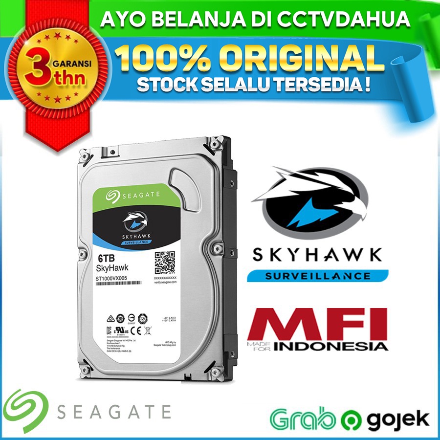 SEAGATE SKYHAWK 6TB SEAGATE HARDDISK INTERNAL 6TB BERGARANSI RESMI MFI