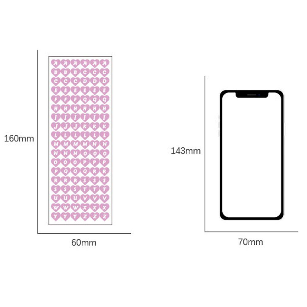 Agustina Alfabet Alat Tulis Stiker Telepon Gadis Scrapbooking Jurnal Handbook DIY Album Hias Bling Huruf Hati