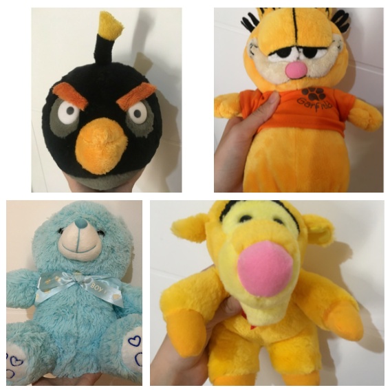 Preloved boneka mainan anak hewan angry birds beruang tiger pooh garfield kucing thrift second  mura