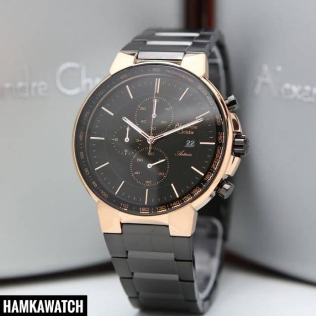 new  jam tangan Alexander Cristie Asteria ORIGINAL ac6462 black rosegold