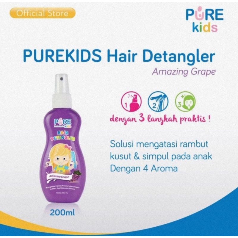 PureKids Hair Detangler 200 ml - Spray Mengatasi Rambut Kusut Anak