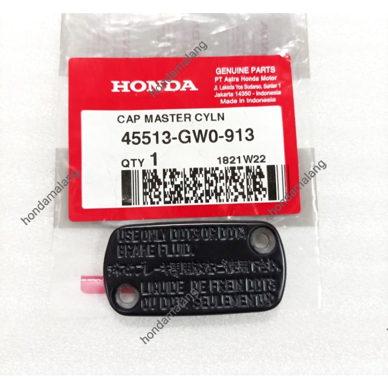 Cap Master Cylinder Tutup Minyak Rem Beat FI Scoopy FI K93 K2F Vario125 Vario 150 Ori Honda 45513GW0